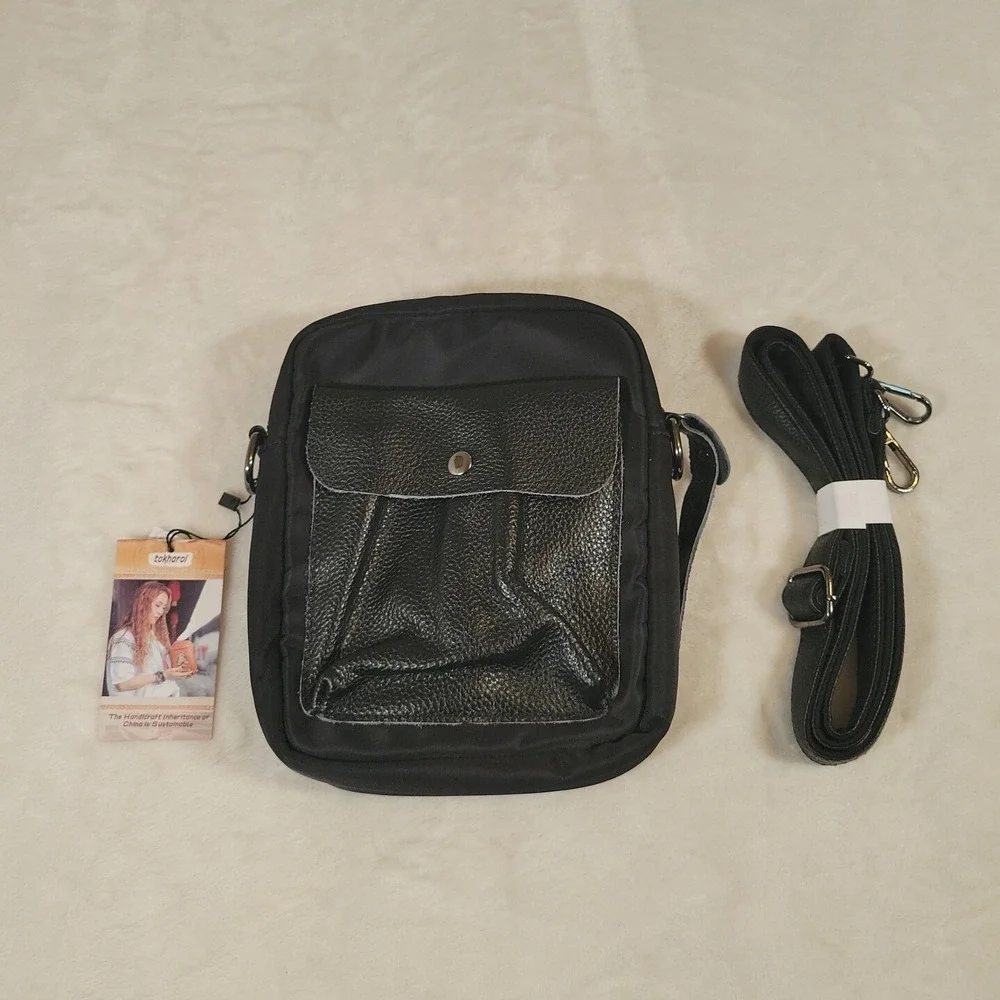 Tokharoi Crossbody Bag Black Shoulder Purse‎
